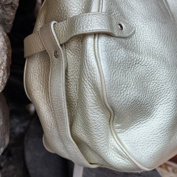 Lauren Ralph Lauren Pearl Shimmer Leather Hobo Shoulder Bag - Picture 11 of 16